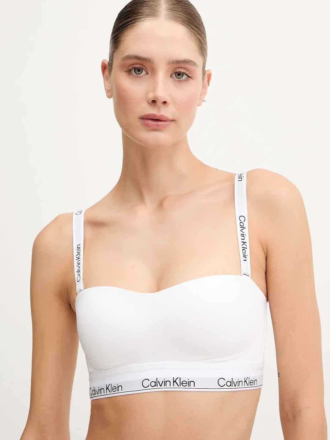 Calvin Klein top bianco con coppe LV00QF8497-100 BIANCO CALVIN KLEIN 