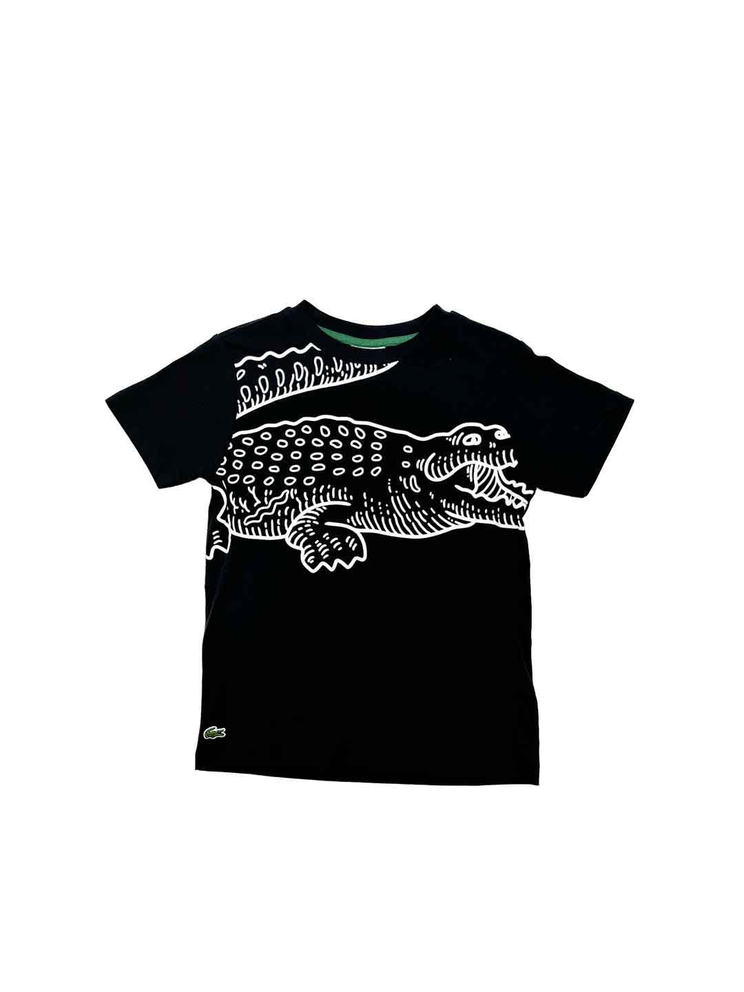 Lacoste t-shirt kids nero con big logo 947033 K96 NERO LACOSTE 