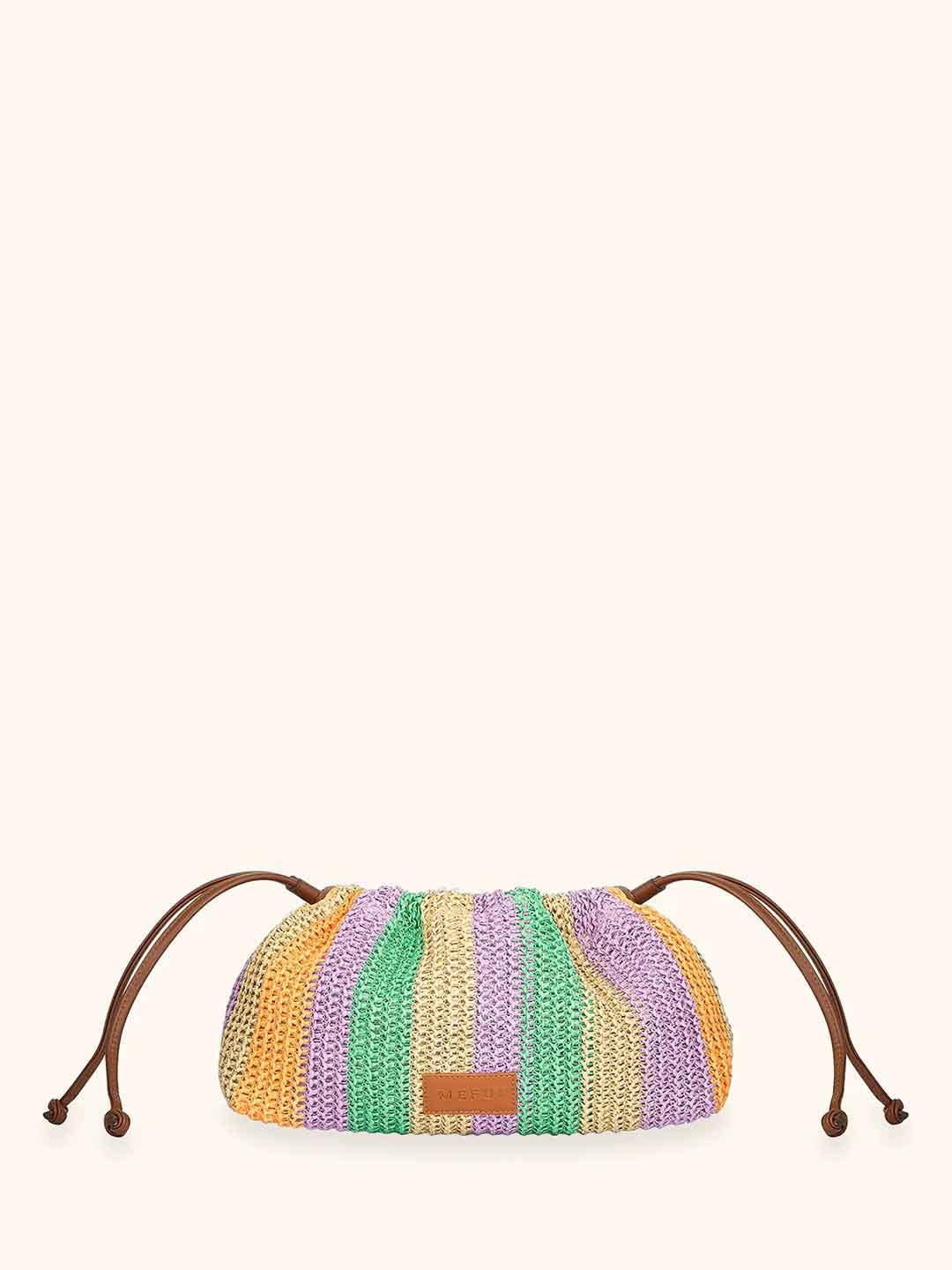 Me Fui pochette multicolor lilla in rafia MA26-SW0090OR MULTICOLOR ME FUI 