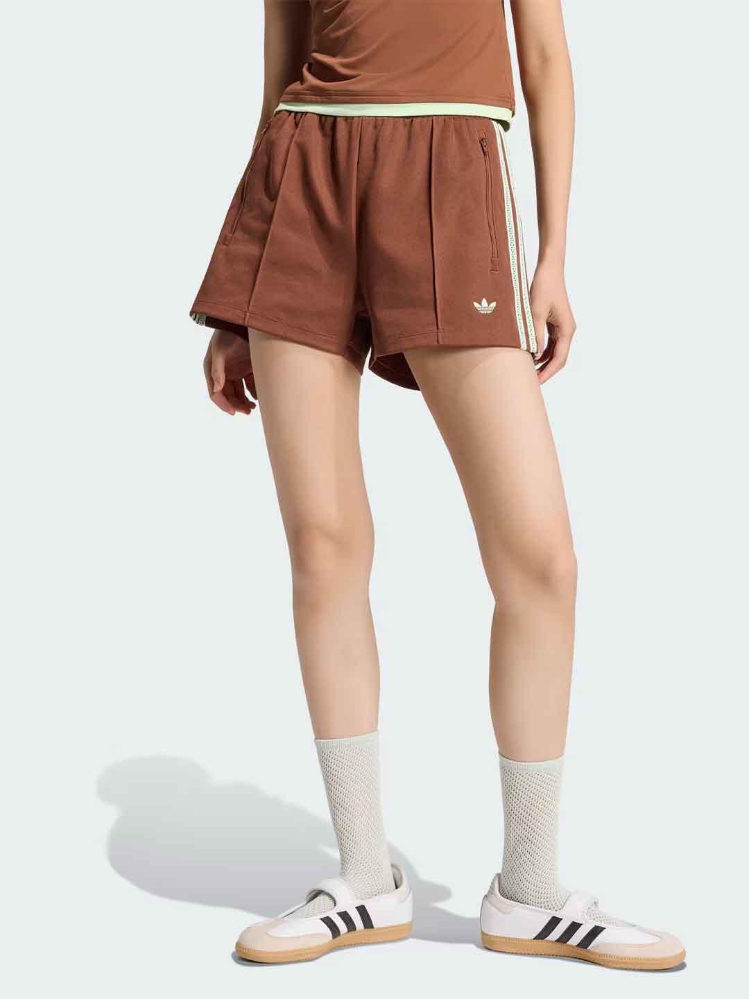 Adidas Summer Glow shorts marrone con ricamo laterale KY3167 MARRONE ADIDAS 