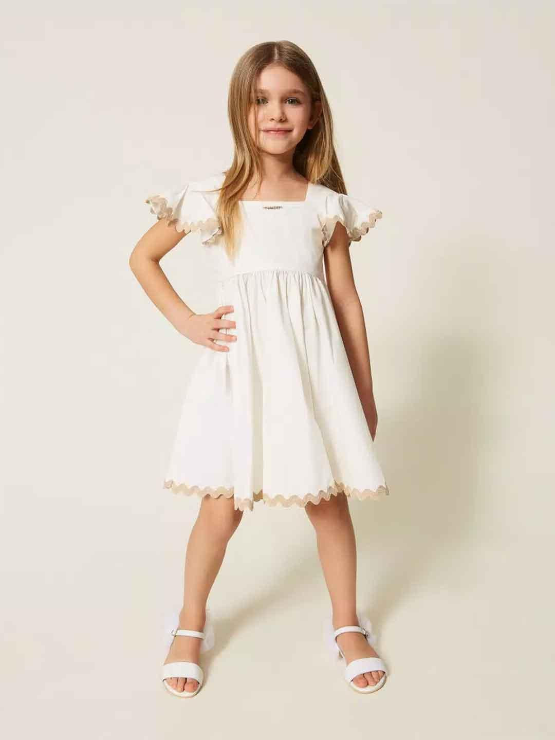 Twinset abito kids bianco con ricamo 261GB2152 BIANCO TWINSET 