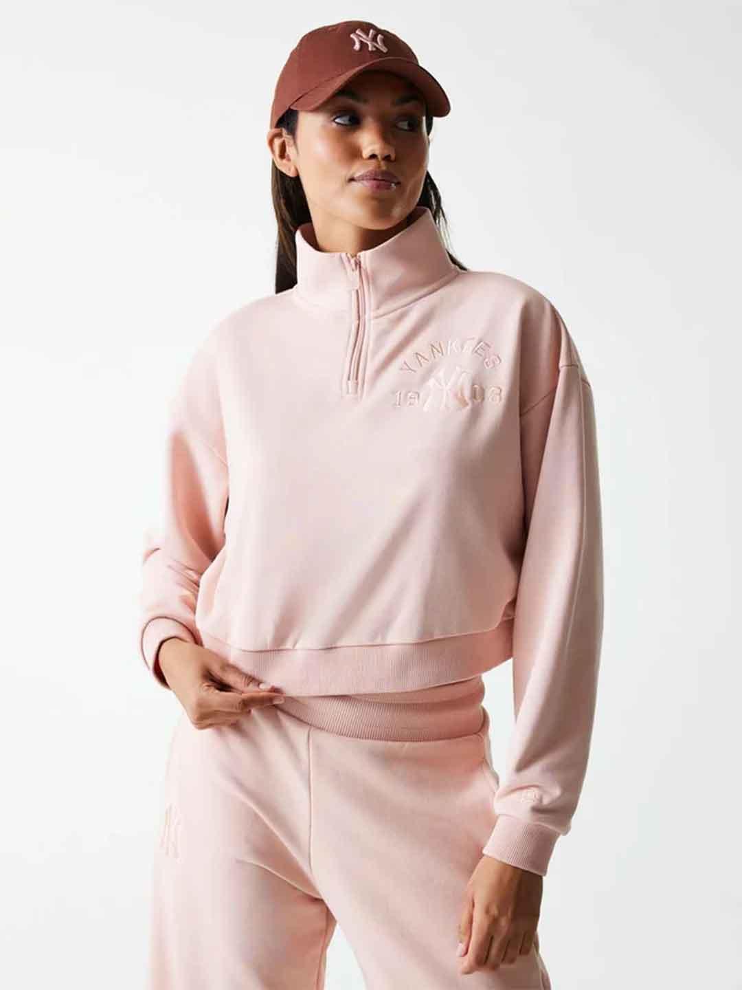 New Era felpa rosa crop con zip 60684430 ROSA NEW ERA 