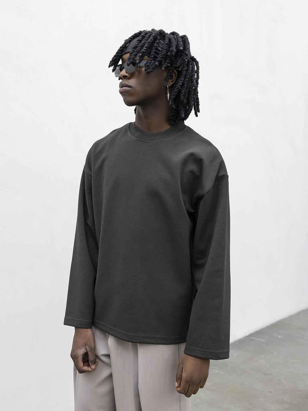 Present Day Long Perfect t-shirt marrone maniche lunghe PRS061 MARRONE PRESENT DAY 