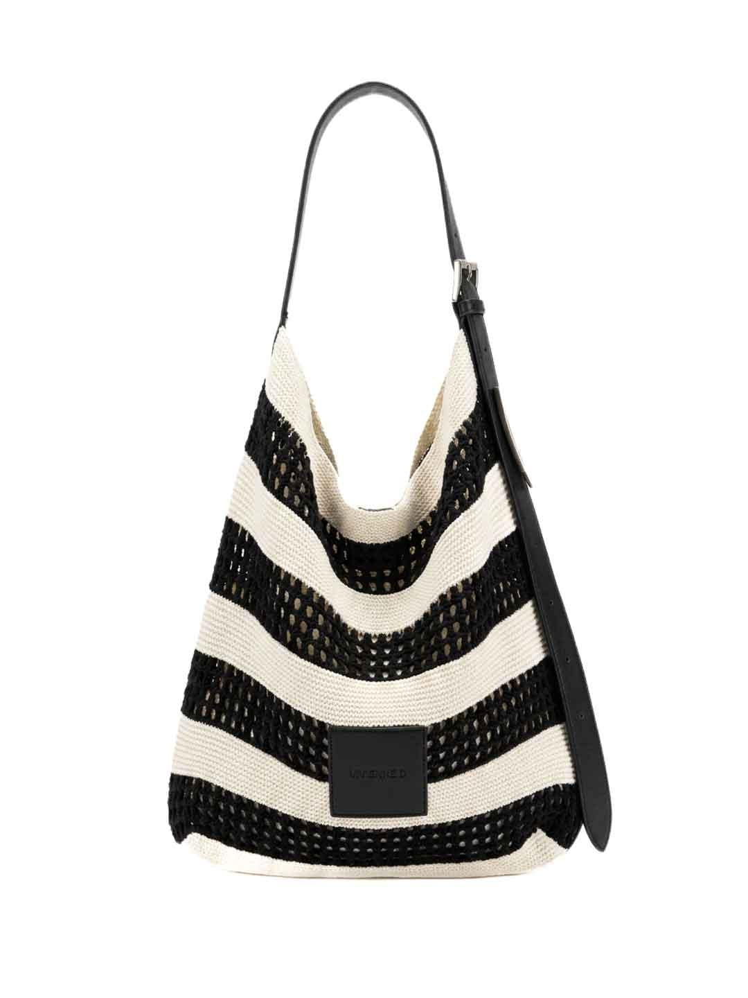 Vivienne D borsa nero a righe in crochet VBB281 NERO VIVIENNE D 