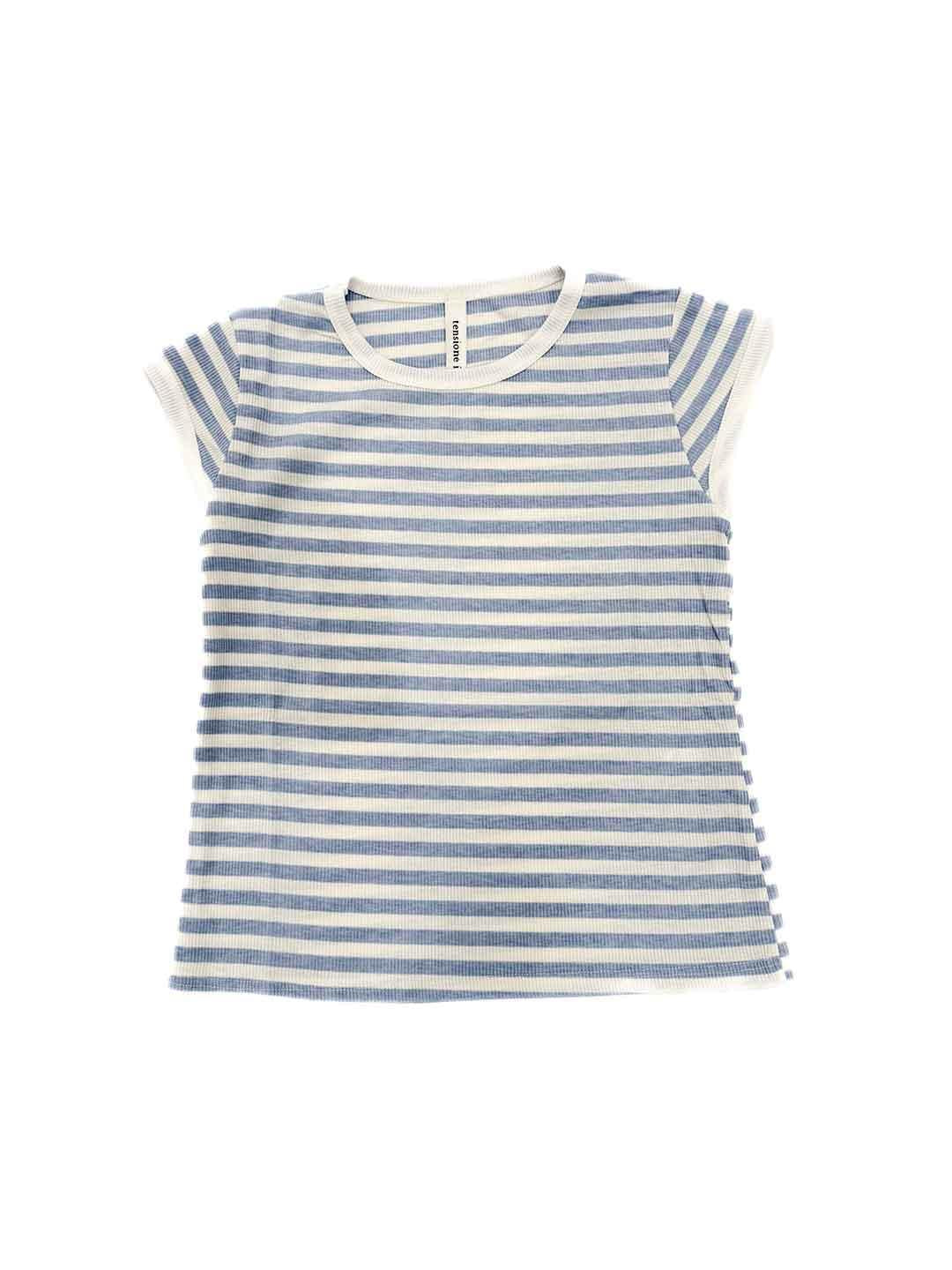 Tensione In t-shirt celeste a righe 21011 CELESTE TENSIONE IN 