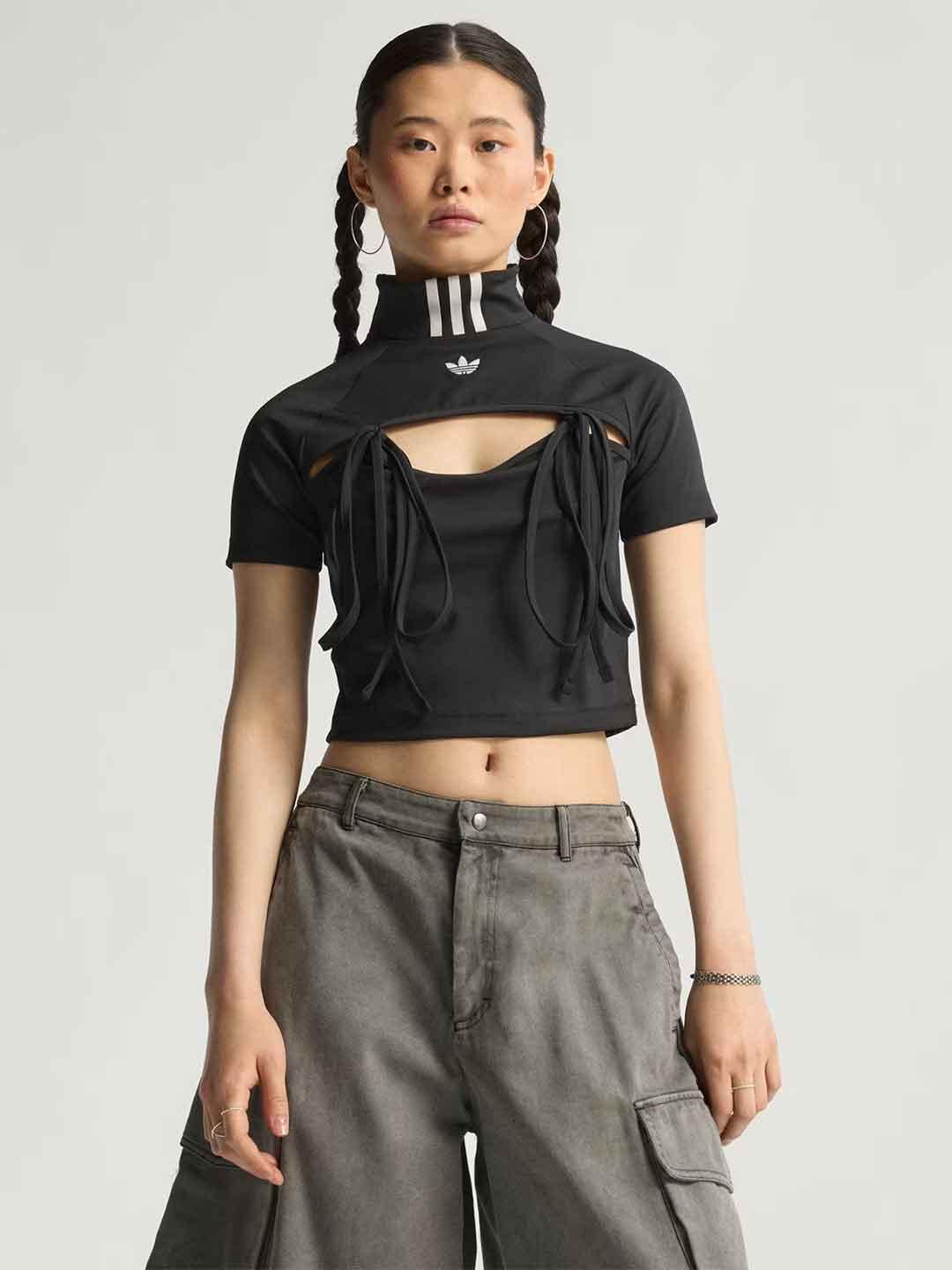 Adidas t-shirt nero mezzo collo JX2537 NERO ADIDAS 