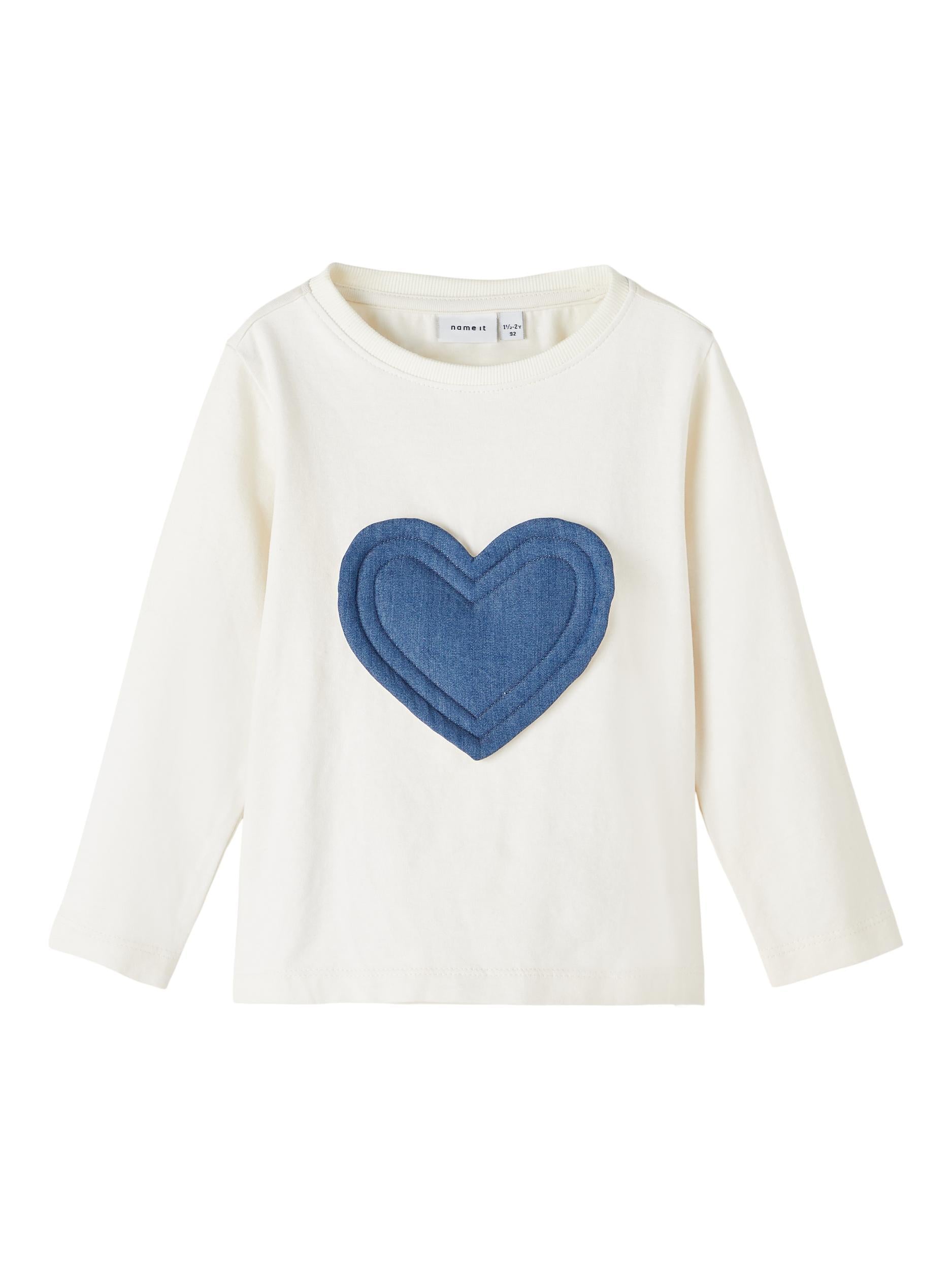 Name It maglia kids bianco con cuore in jeans 13220897 BIANCO NAME IT 