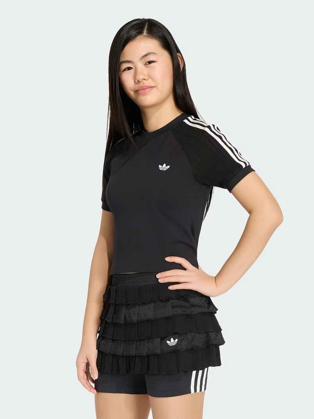 Adidas t-shirt kids nero in crochet 7-15 anni KR3924 NERO ADIDAS 