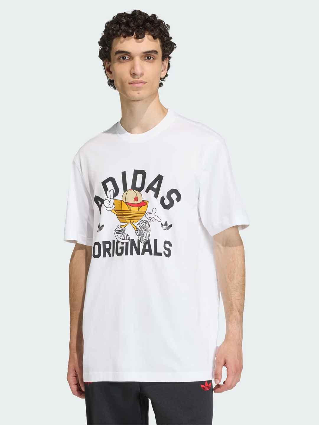 Adidas t-shirt bianco con stampa KS7616 BIANCO ADIDAS 