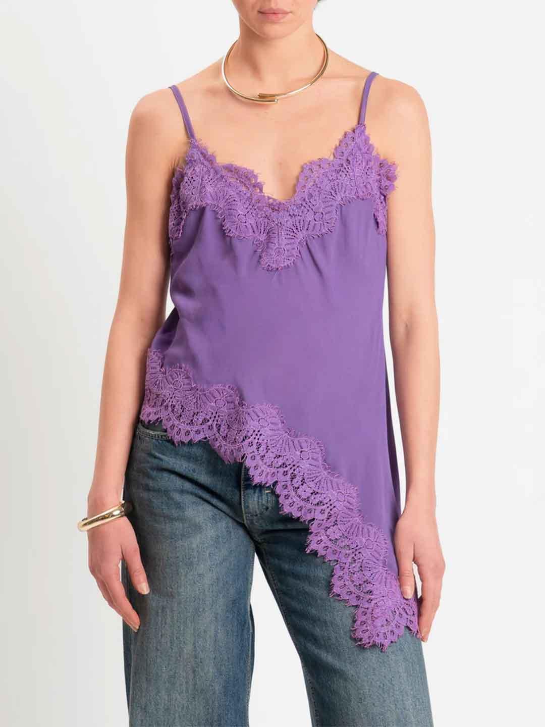 Tensione In top viola in pizzo asimmetrico S26TA73 VIOLA TENSIONE IN 