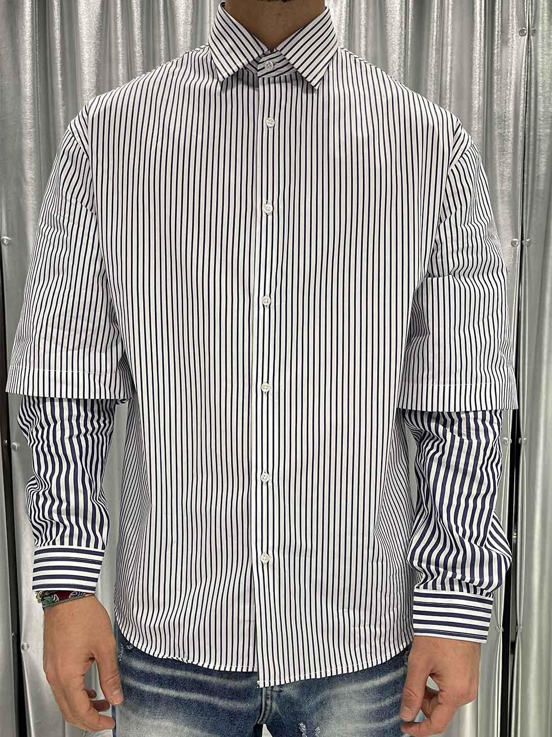 All Or Nothing camicia blu a righe CAMICIA BLU ALL OR NOTHING 