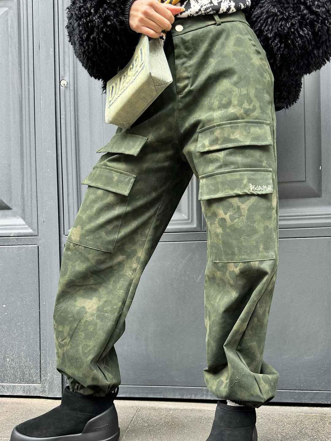 Disclaimer pantaloni verde maculati 55300 VERDE DISCLAIMER 