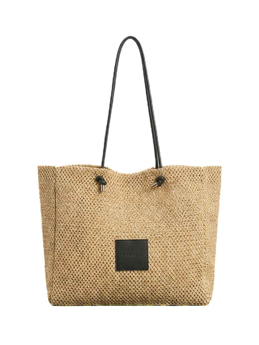Vivienne D borsa beige e nero in rafia VBB278N BEIGE VIVIENNE D 
