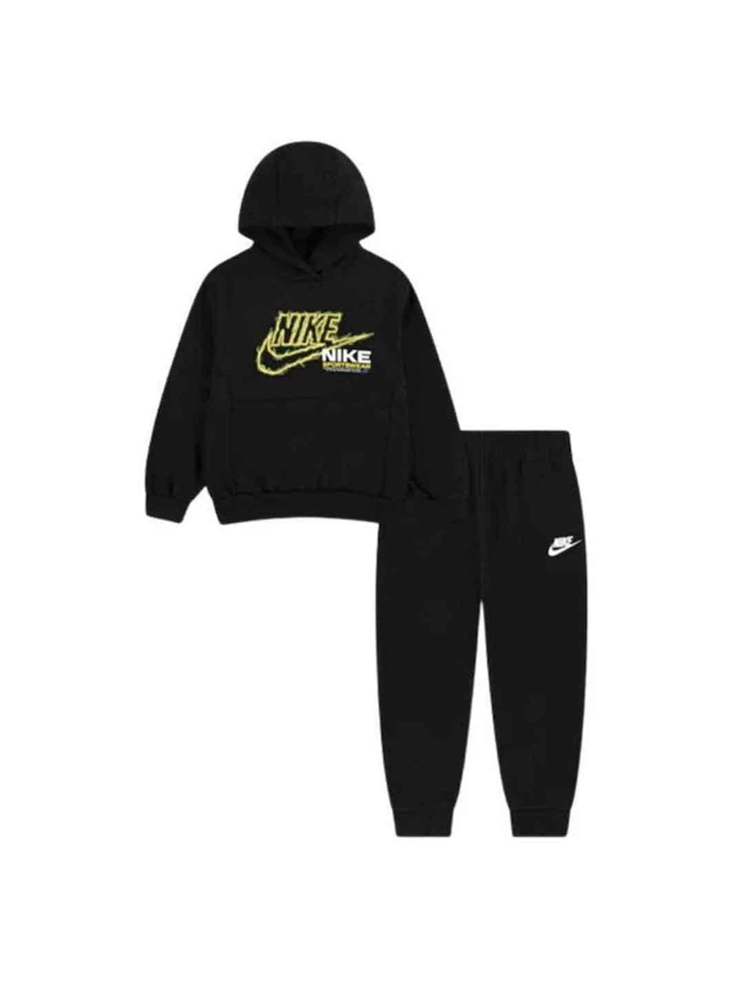 Nike coordinato kids nero con logo giallo 86N241-023 NERO NIKE 