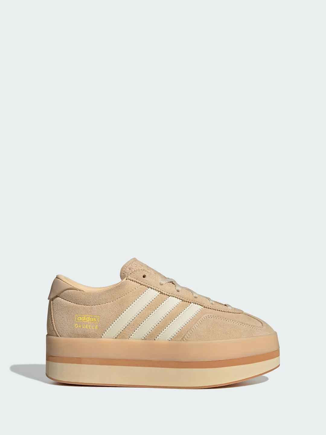 Adidas Gazelle Stack sneakers beige con platform JQ7666 BEIGE ADIDAS 