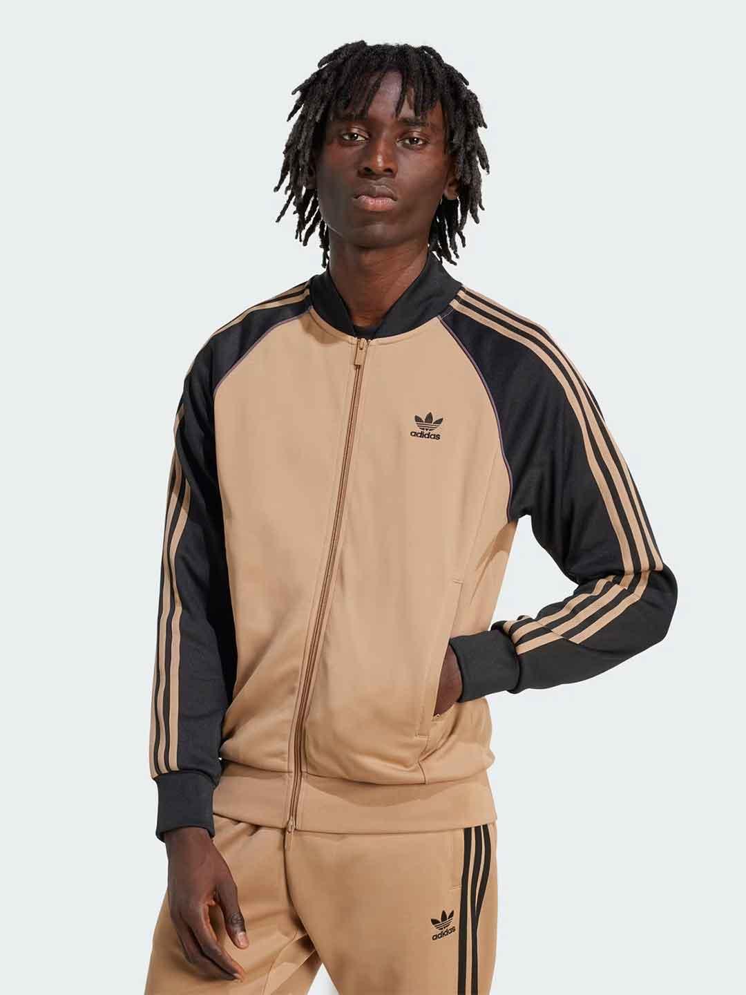 Adidas Adicolor felpa beige con zip JY1292 BEIGE ADIDAS 