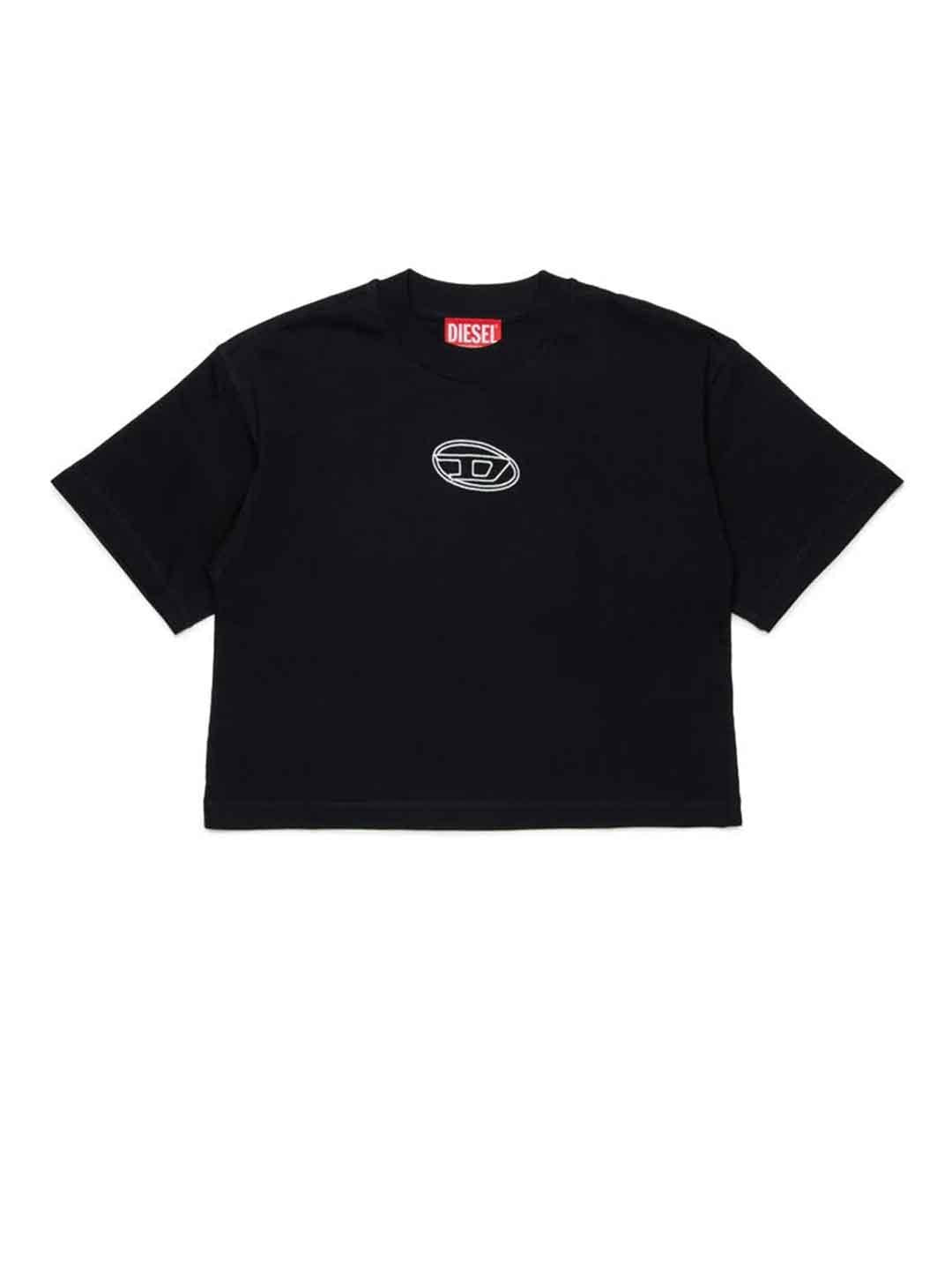 Diesel Tixan t-shirt nero crop J02428 00YI9 NERO DIESEL 