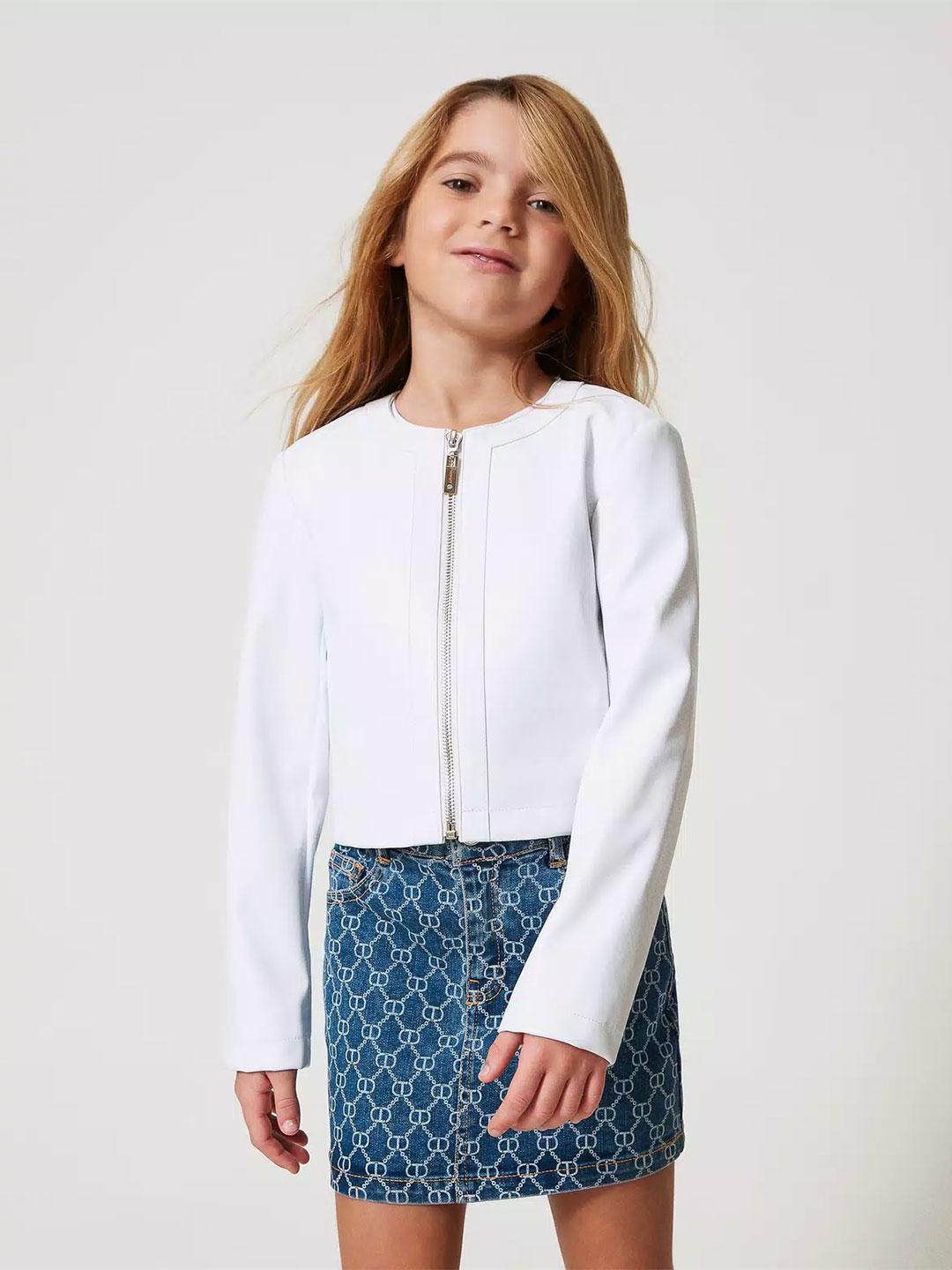 Twinset t-giubbino kids bianco effetto pelle 2560 BIANCO TWINSET 