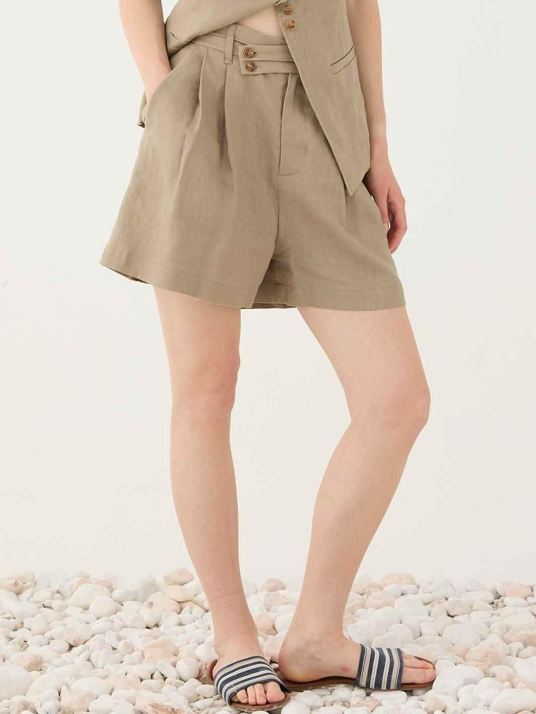 Eleh shorts beige in lino SS260320 BEIGE ELEH 