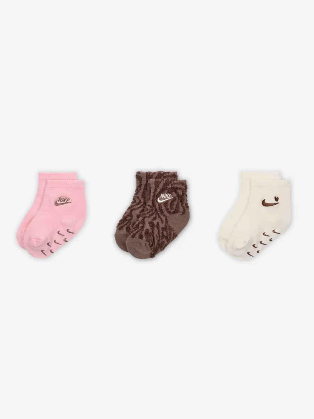 Nike calzini kids marrone e rosa set da 3 paia NN1298-A0W MARRONE NIKE 