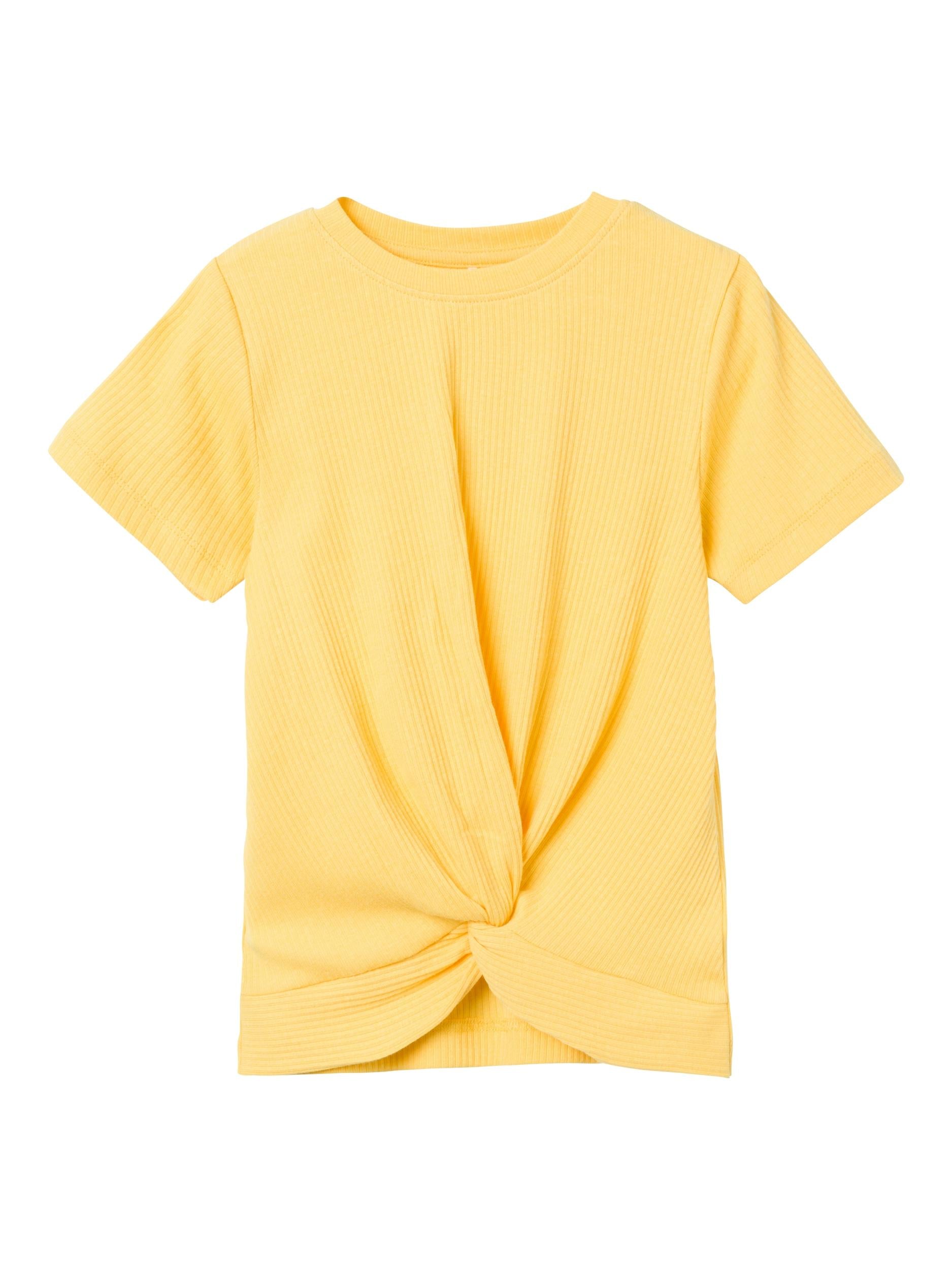 Name It t-shirt kids giallo a coste con nodino 13226091 GIALLO NAME IT 