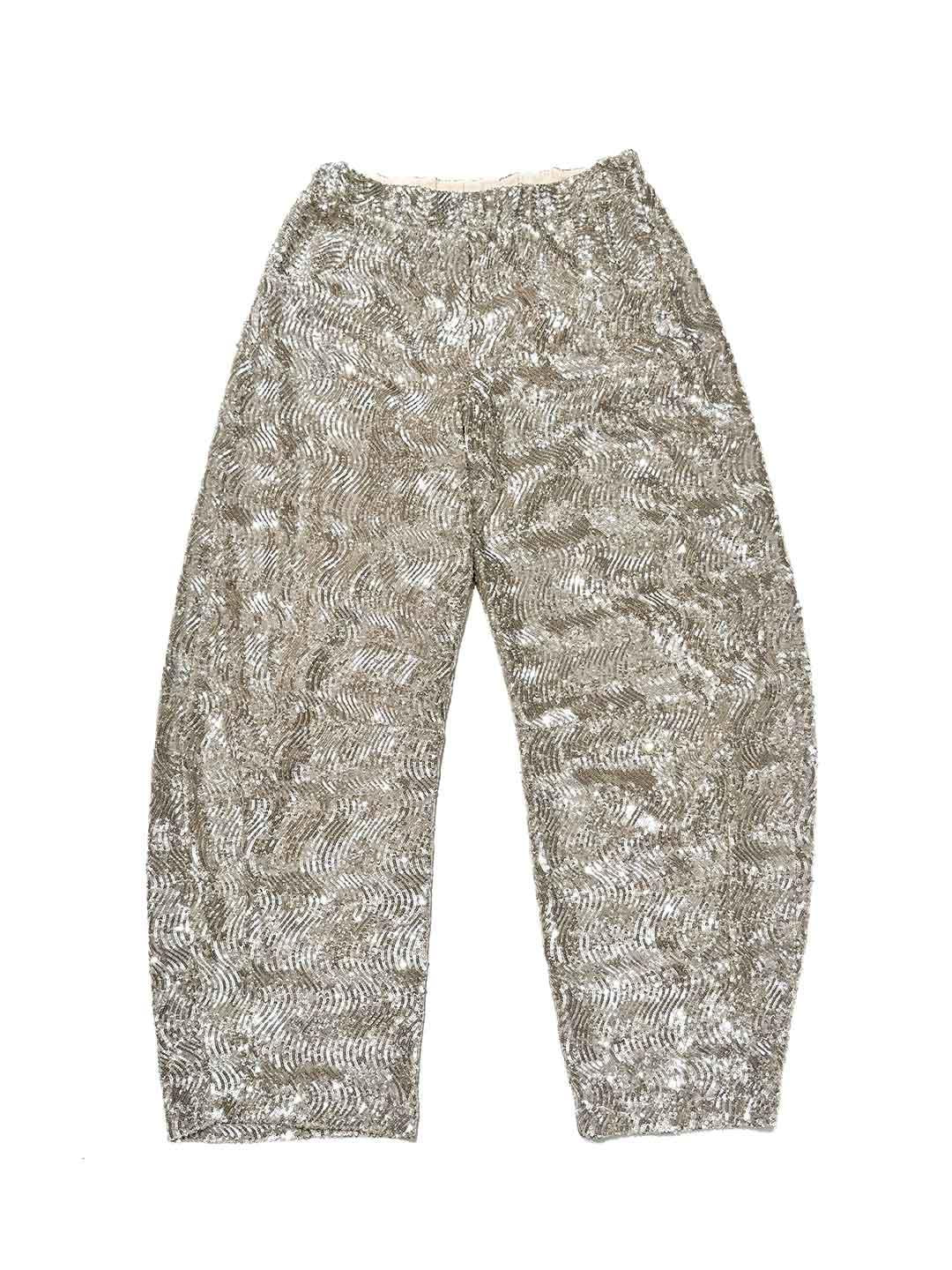 Motel pantaloni beige con paillettes W25PC52 BEIGE MOTEL 