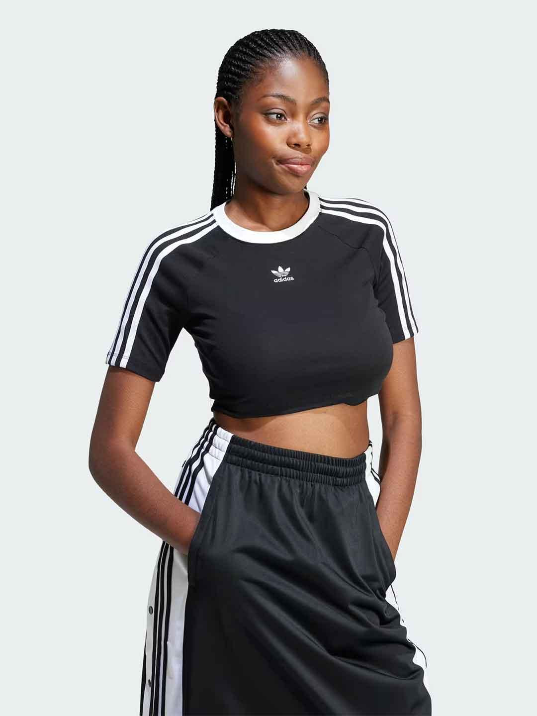 Adidas t-shirt nero crop IU2532 NERO ADIDAS 