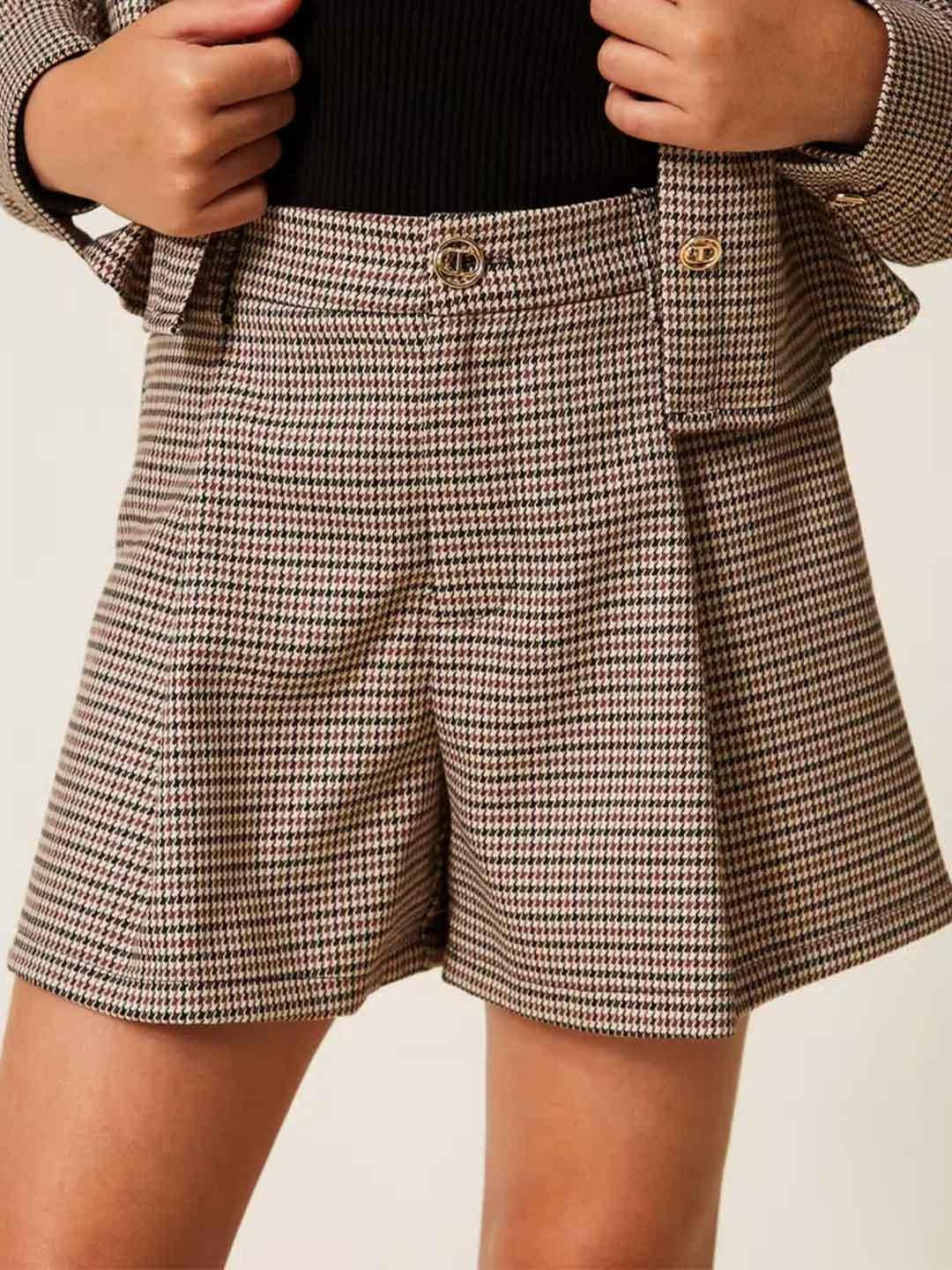 Twinset shorts kids a fantasia in pied-de-poule 252GJ2103 FANTASIA TWINSET 