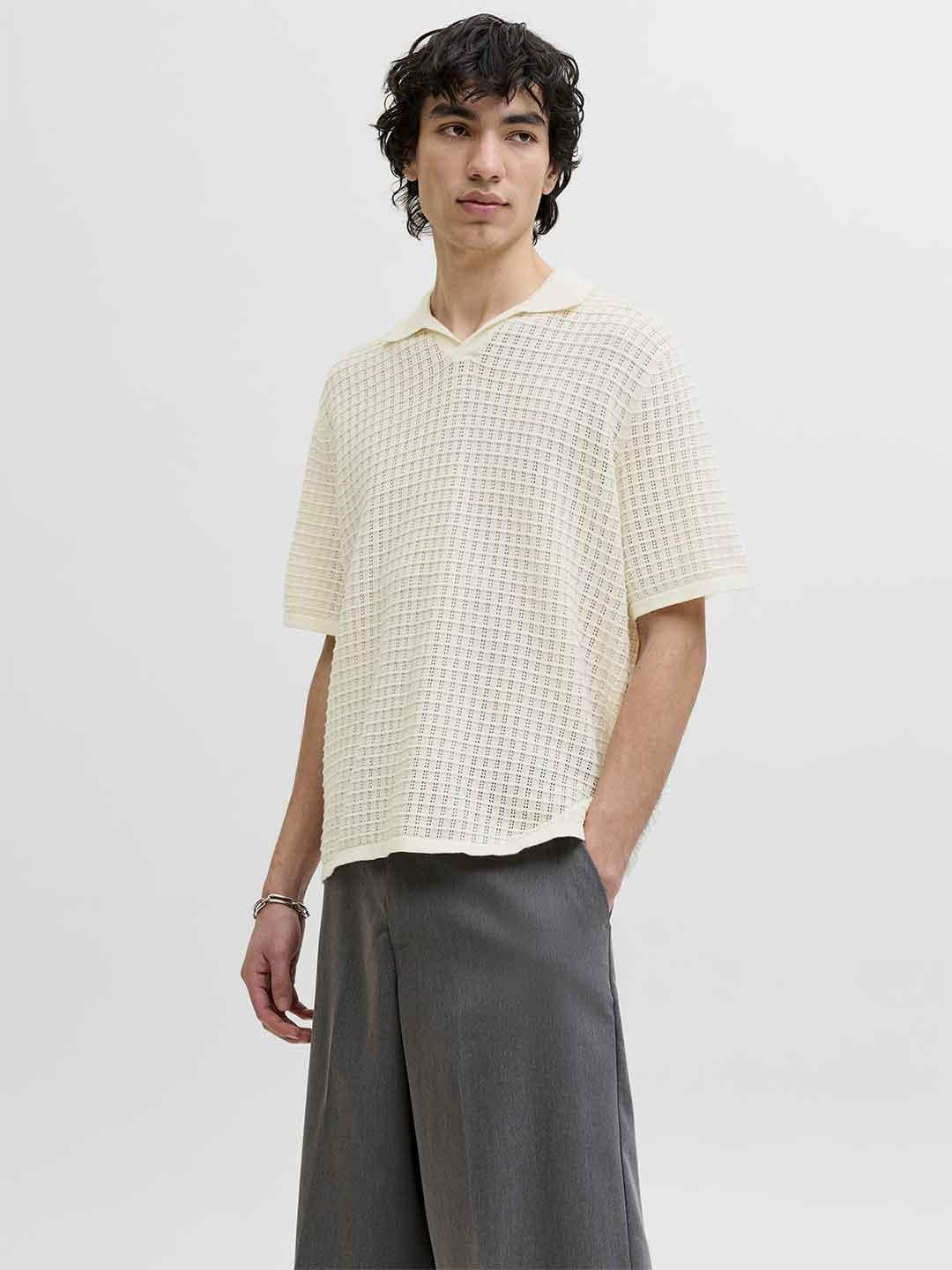 Jack & Jones polo panna in maglia 12291422 PANNA JACK & JONES 