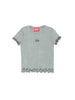 Diesel Tailia t-shirt grigio con orlo arricciato
