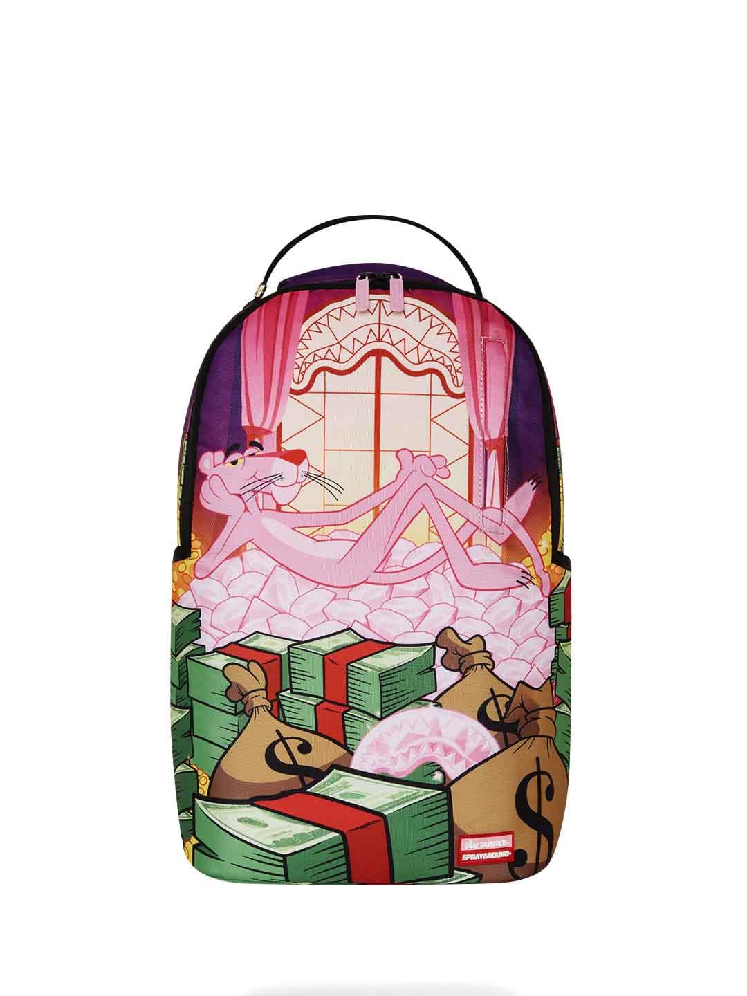 Sprayground Pink Panther Money zaino fantasia con pantera rosa in tessuto 910B7391NSZ FANTASIA SPRAYGROUND 
