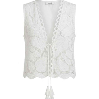 Motel gilet bianco in crochet S26JD67 BIANCO MOTEL 