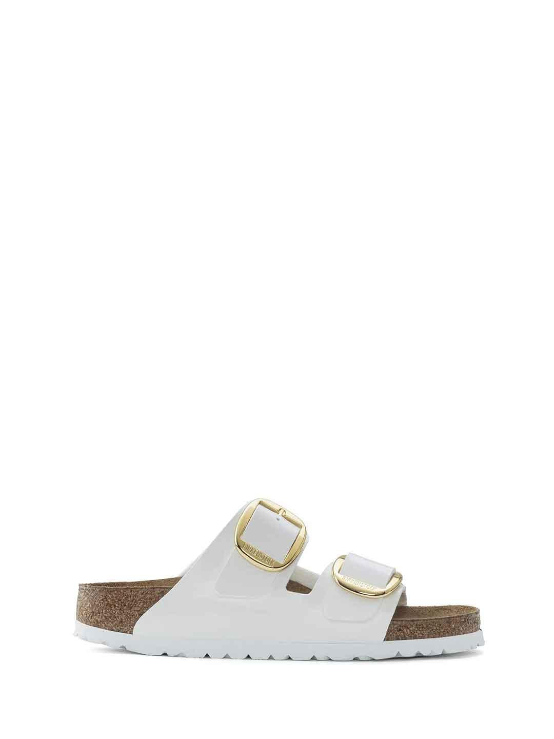 Birkenstock Arizona Big Buckle sandali bianco in vernice con fibbia oro grande 1019818 BIANCO BIRKENSTOCK 