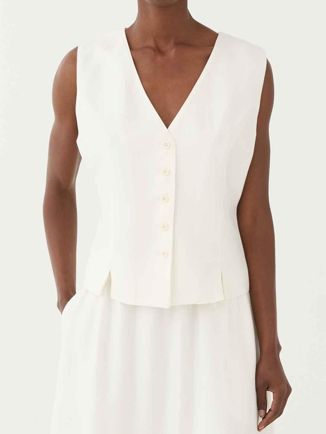 Eleh gilet bianco SS260367 BIANCO ELEH 