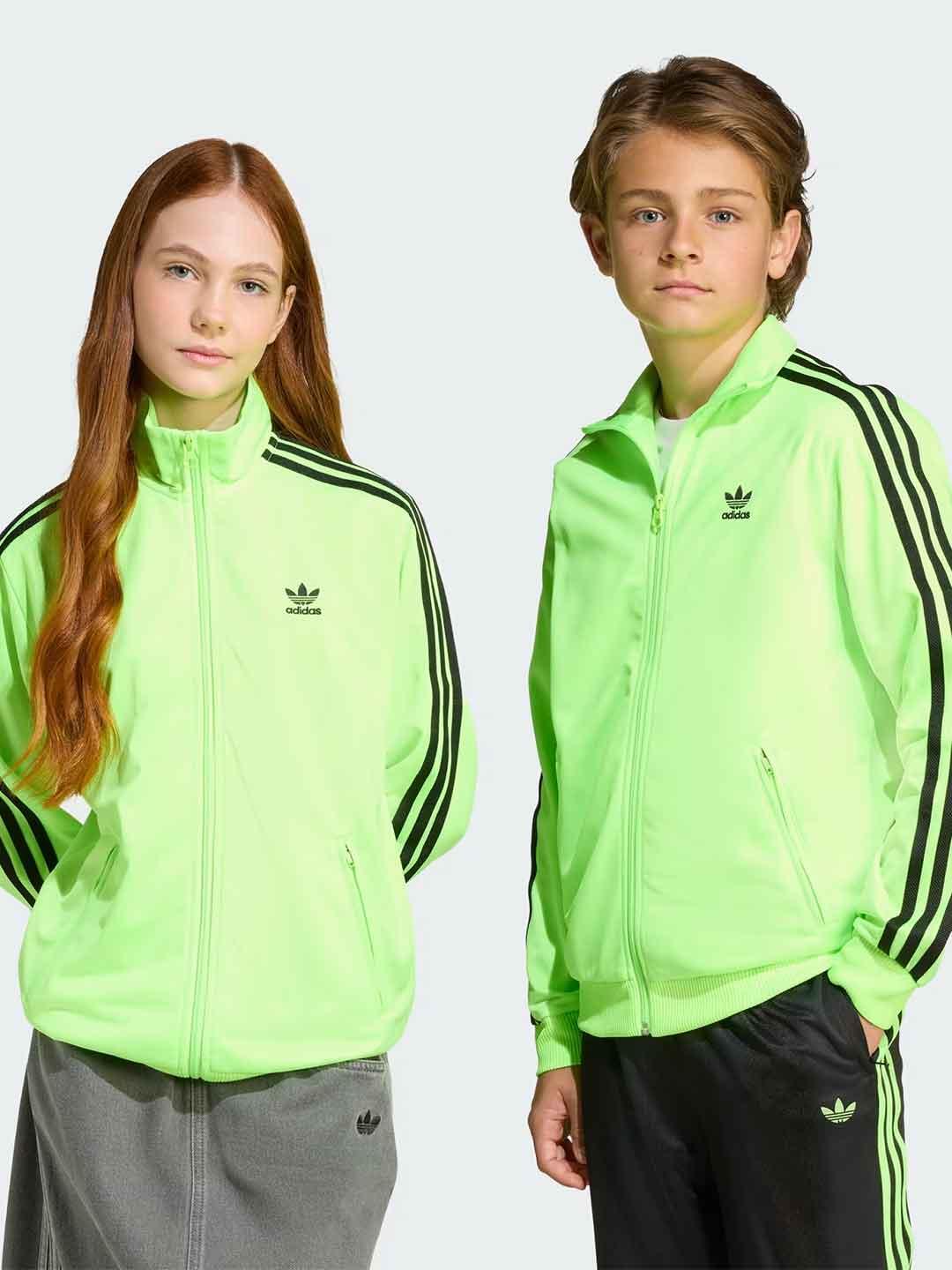 Adidas felpa kids verde fluo con zip JV8586 VERDE ADIDAS 