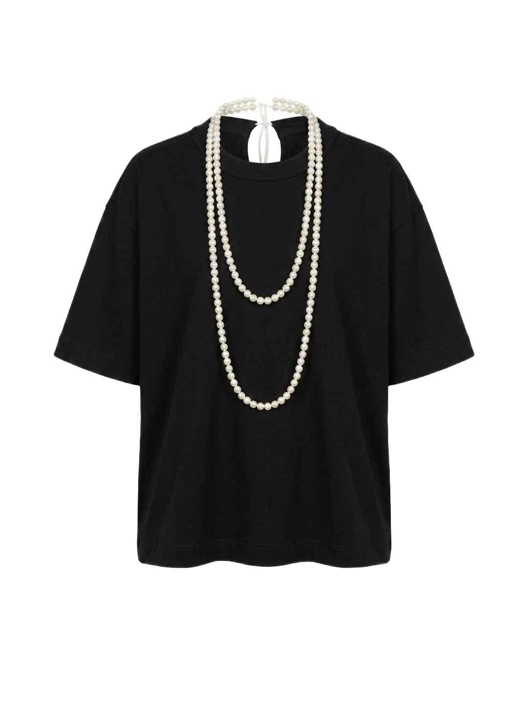 Eleh t-shirt nero con perle SS260216 NERO ELEH 