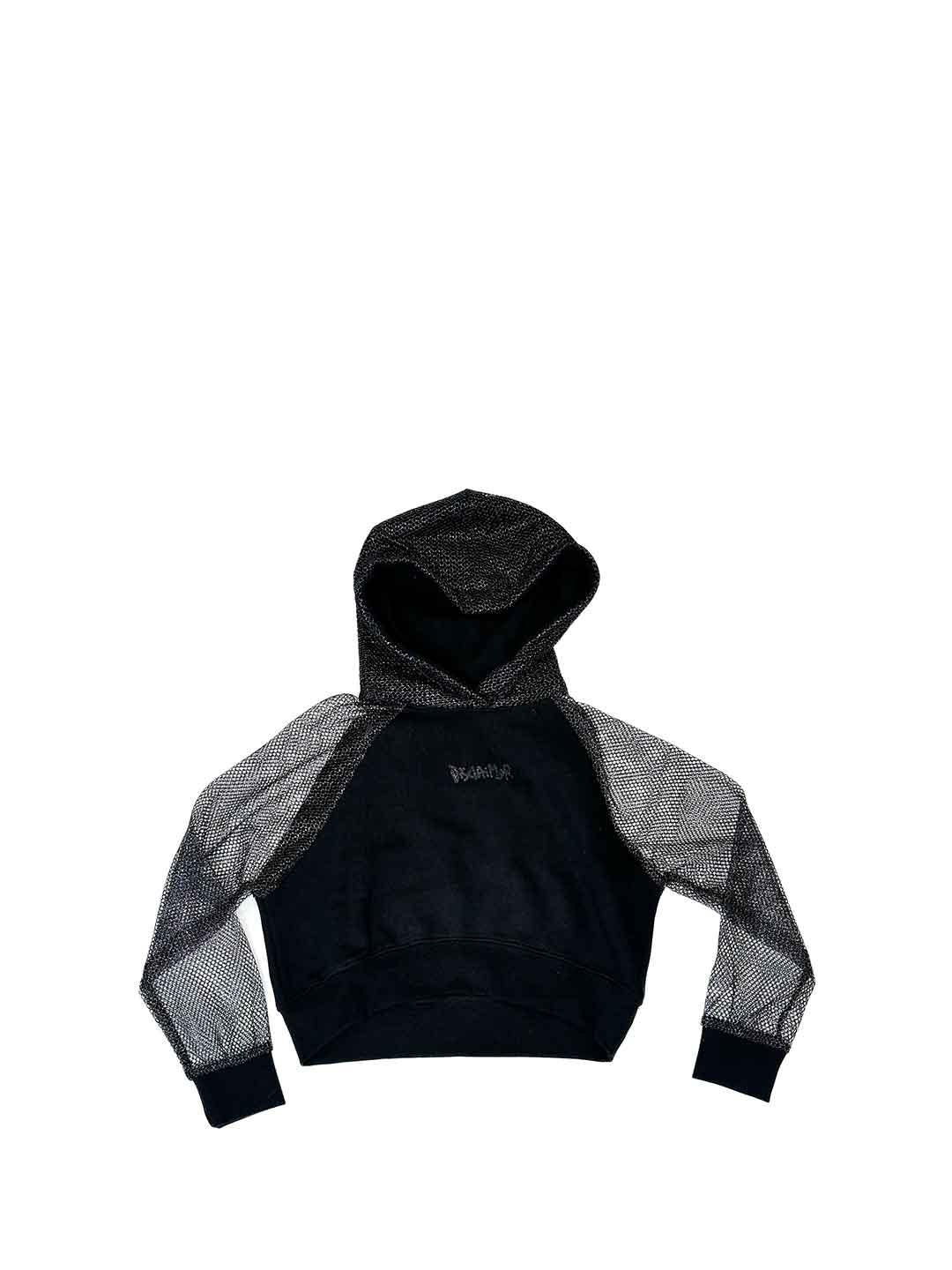 Disclaimer felpa kids nero a rete con cappuccio 58545 NERO DISCLAIMER 