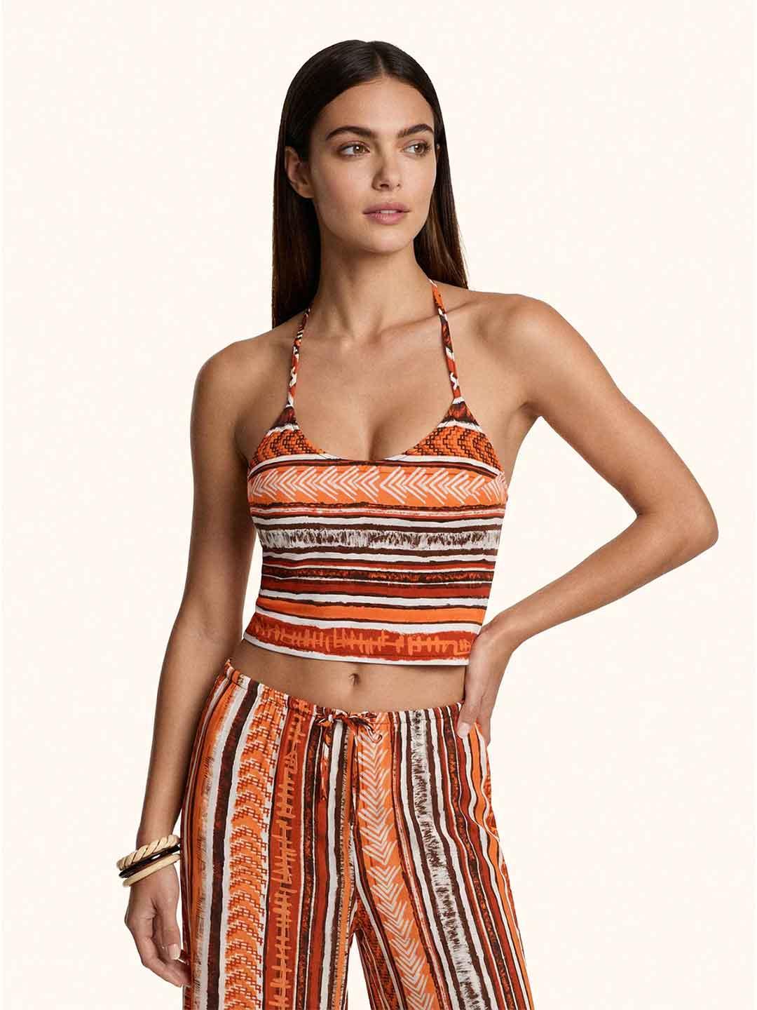 Me Fui top arancio a fantasia MF26-SW0438X24 ARANCIO ME FUI 