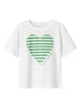 Name It t-shirt kids bianco con cuore verde