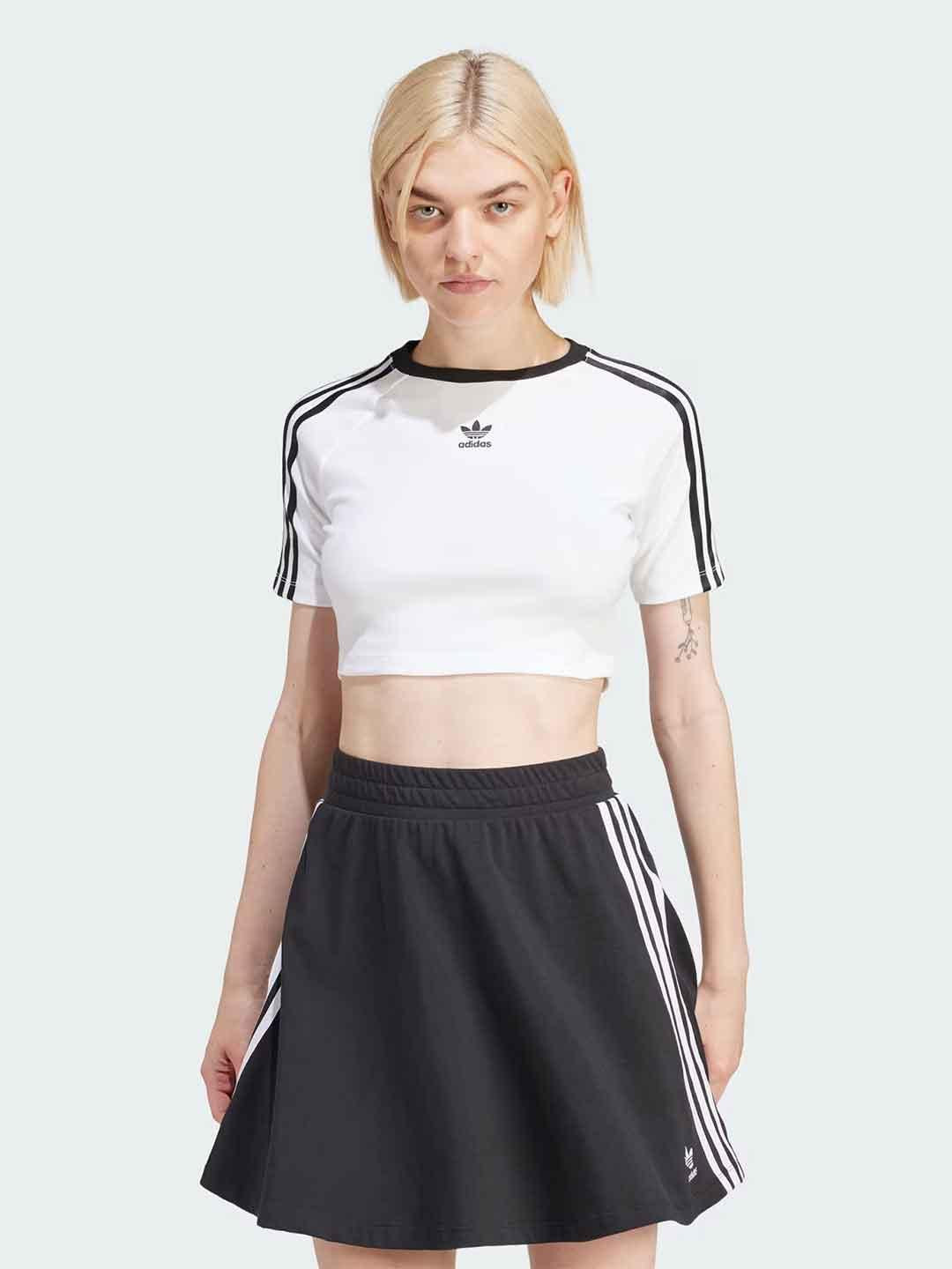 Adidas t-shirt bianco crop IP0622 BIANCO ADIDAS 