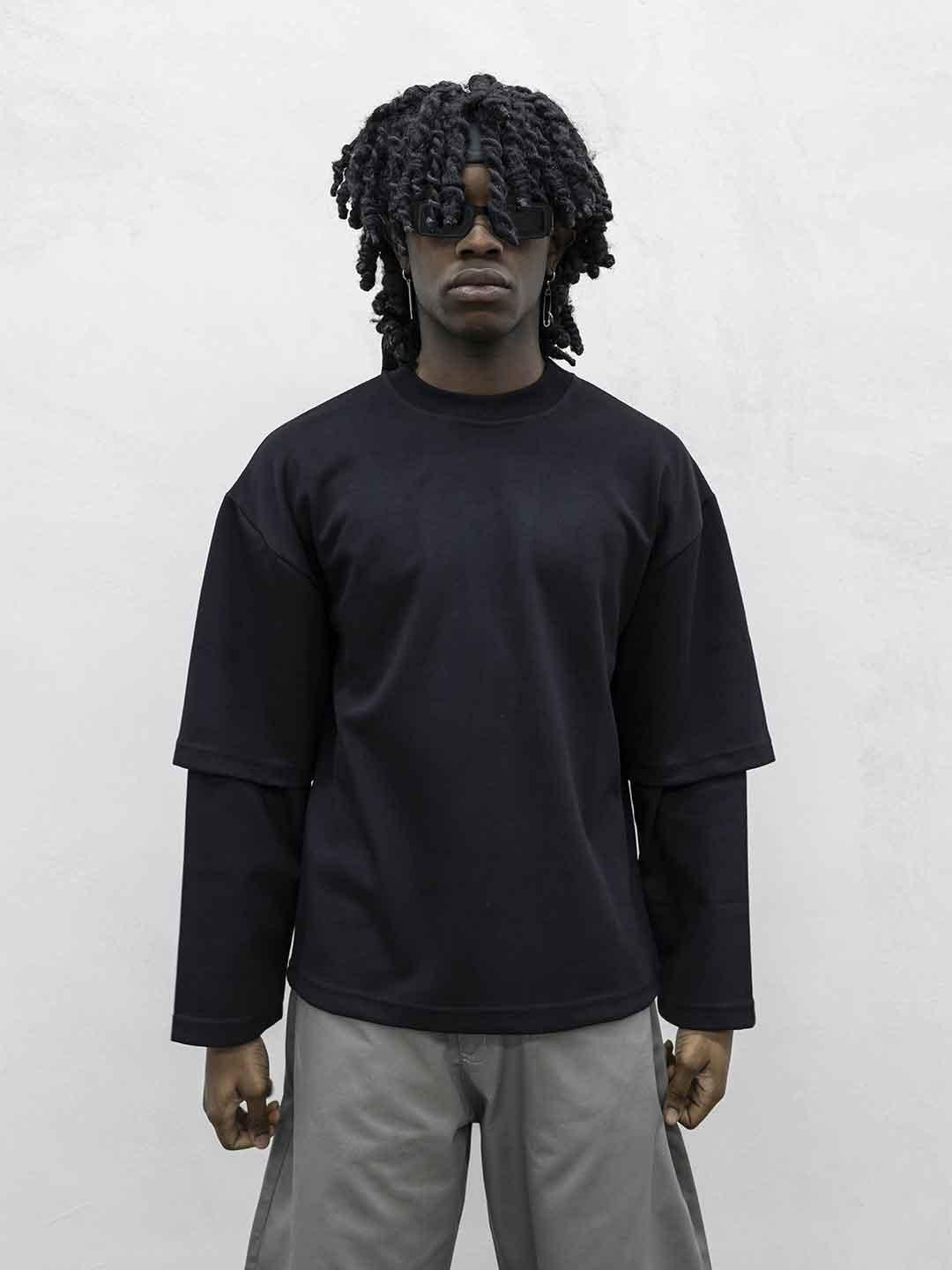 Present Day t-shirt nero doppia manica PRS062 NERO PRESENT DAY 