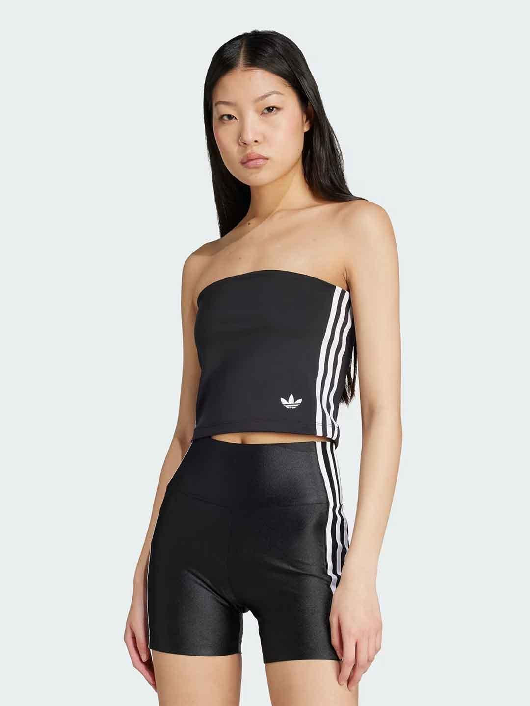 Adidas top nero a fascia JX7717 NERO ADIDAS 