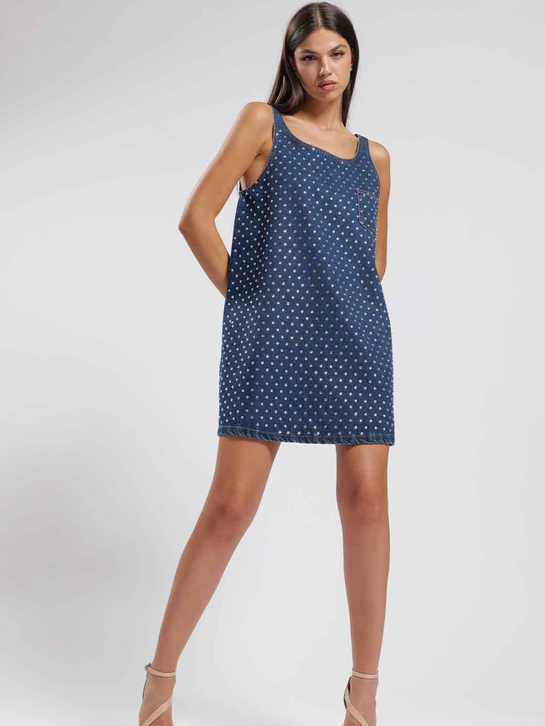 Silence abito in jeans con strass SI02STR JEANS SILENCE 