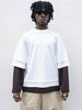 Present Day Long Triple t-shirt bianco e marrone