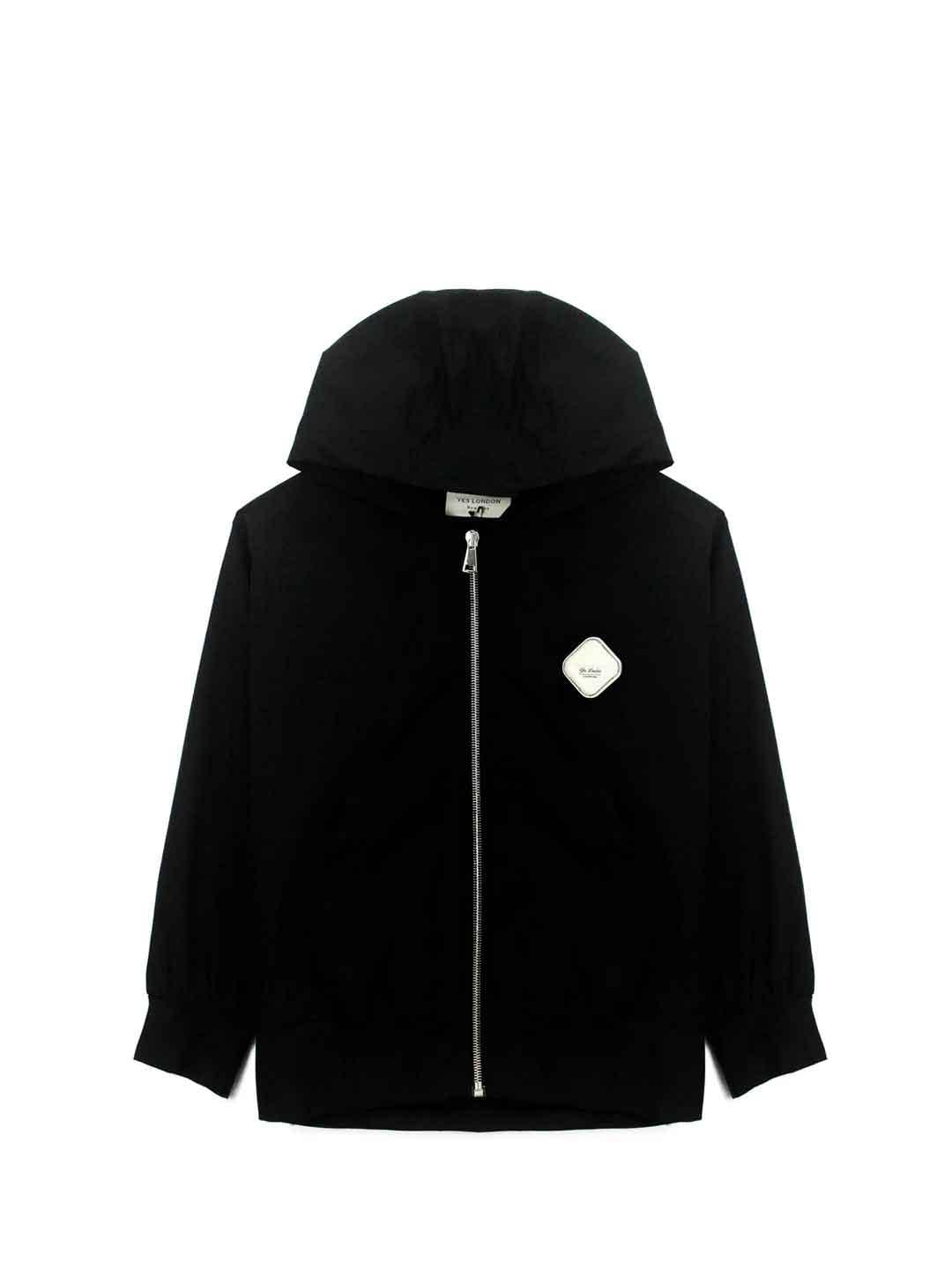 Yes London felpa kids nero con cappuccio e zip JR5091-F NERO YES LONDON