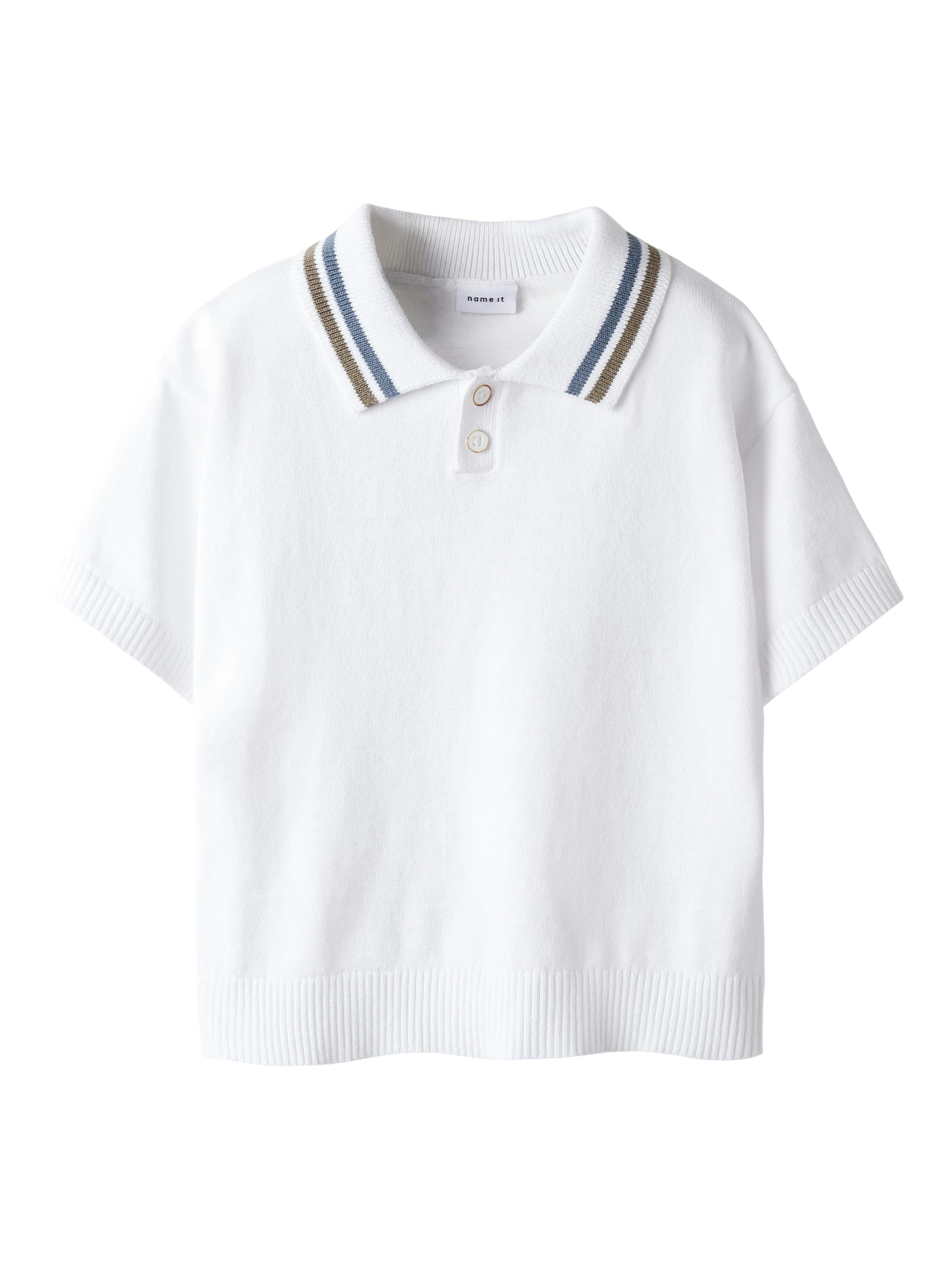 Name It polo kids bianco con colletto a righe 13242348 BIANCO NAME IT 