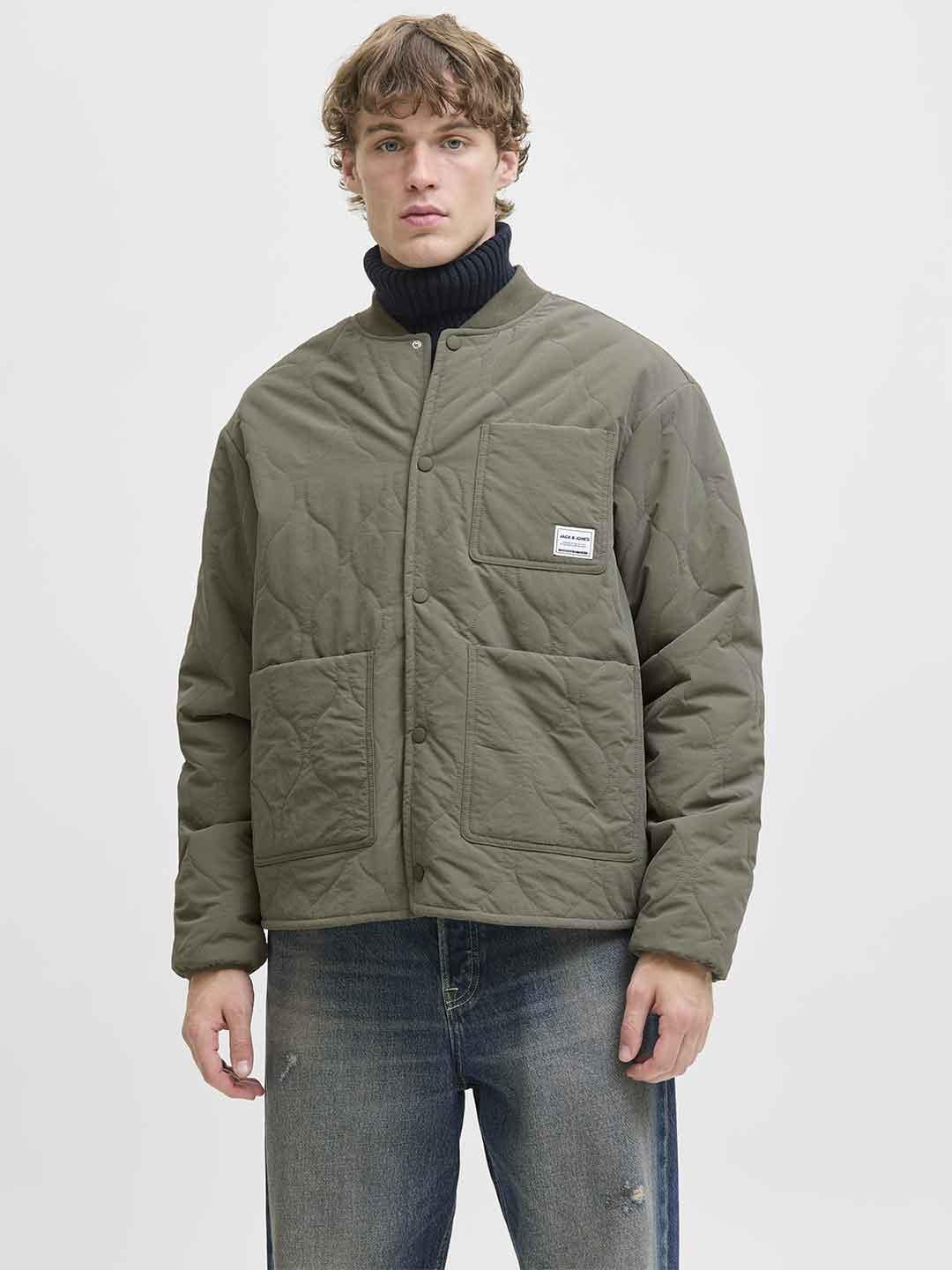 Jack & Jones giubbino verde con tasche 12279236 VERDE JACK & JONES 