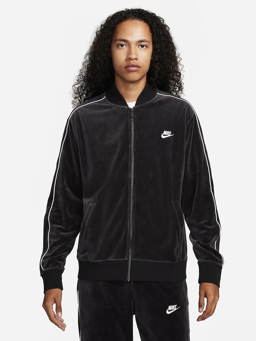 Nike felpa nero in velluto FB8231-010 NERO NIKE 
