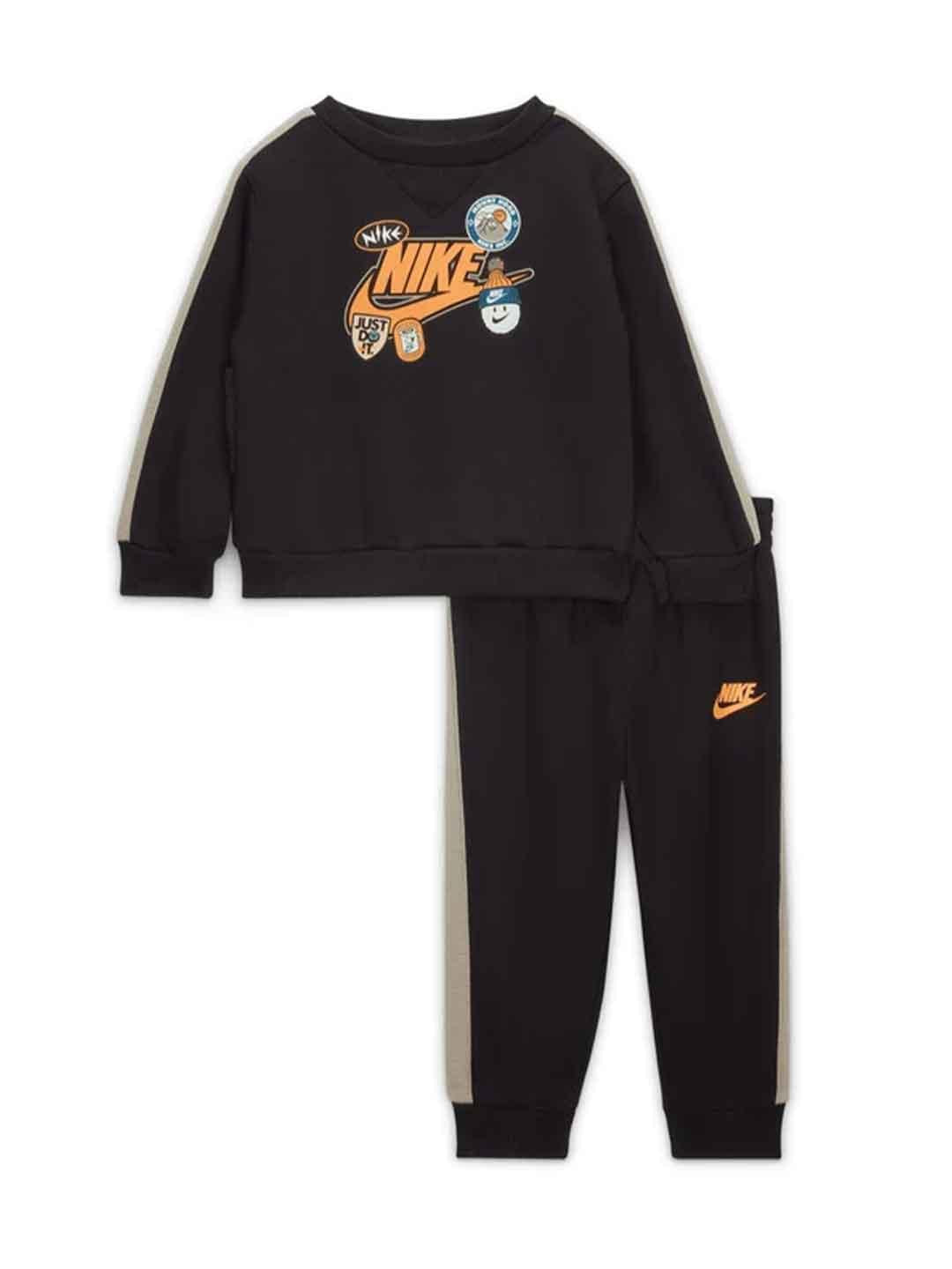 Nike coordinato kids nero con stampa 66N497-023 NERO NIKE 