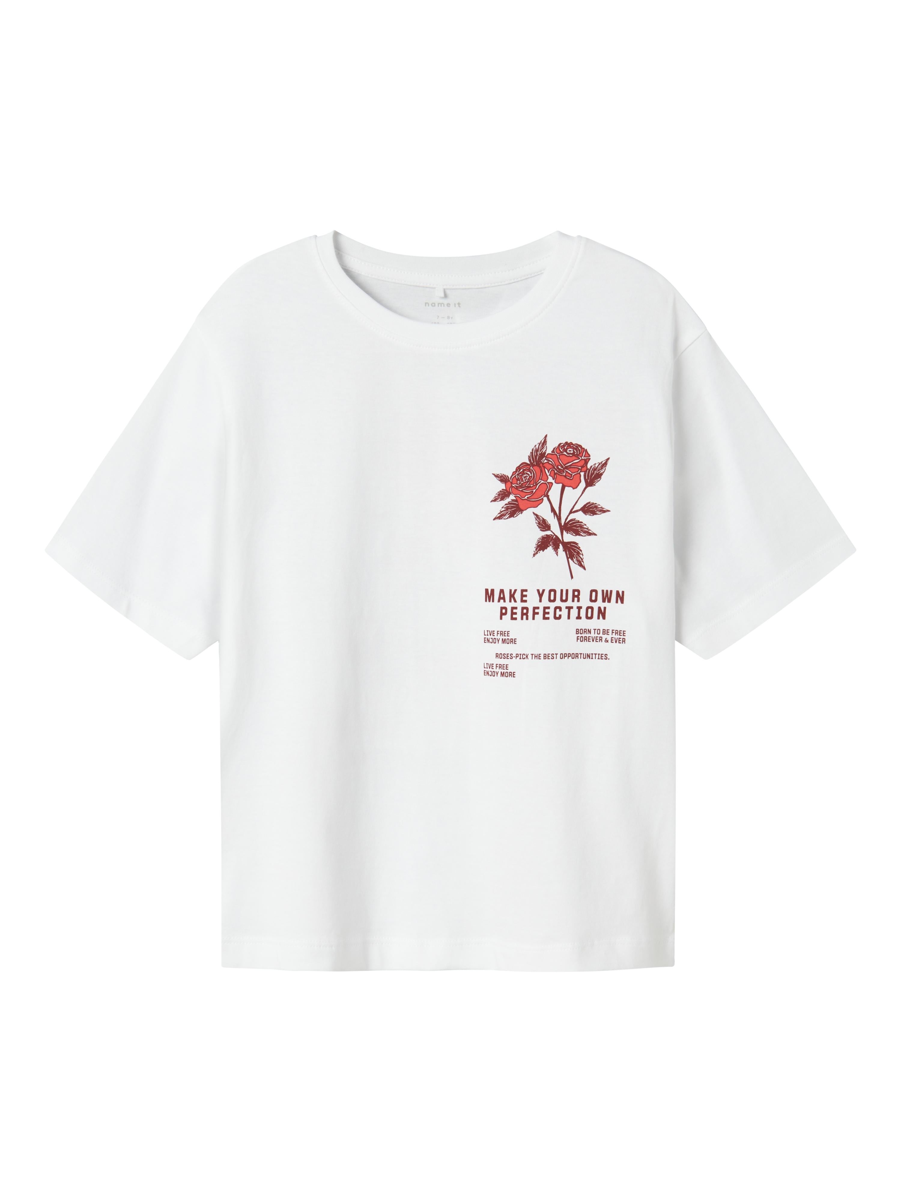 Name It t-shirt kids bianco con rose rosse 13243360 ROSSO NAME IT 